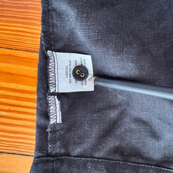 Dissh | MAXIE BLACK LINEN SHIRT ROMPER | sz sm/4 | BLACK - Picture 5 of 6